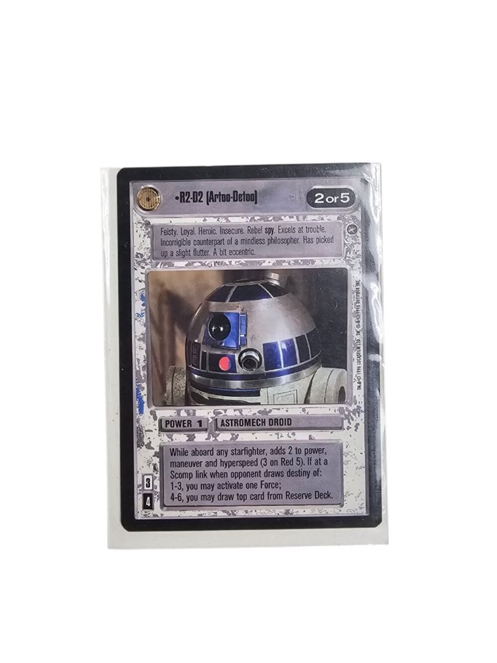 1996 R2-D2 (Artoo-Detoo) Star Wars limited edition black border card